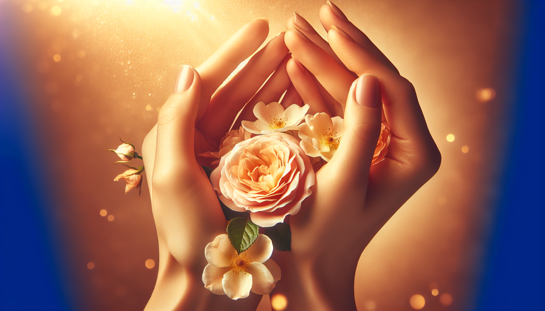 image Manos besadas por rosas, corazones generosos